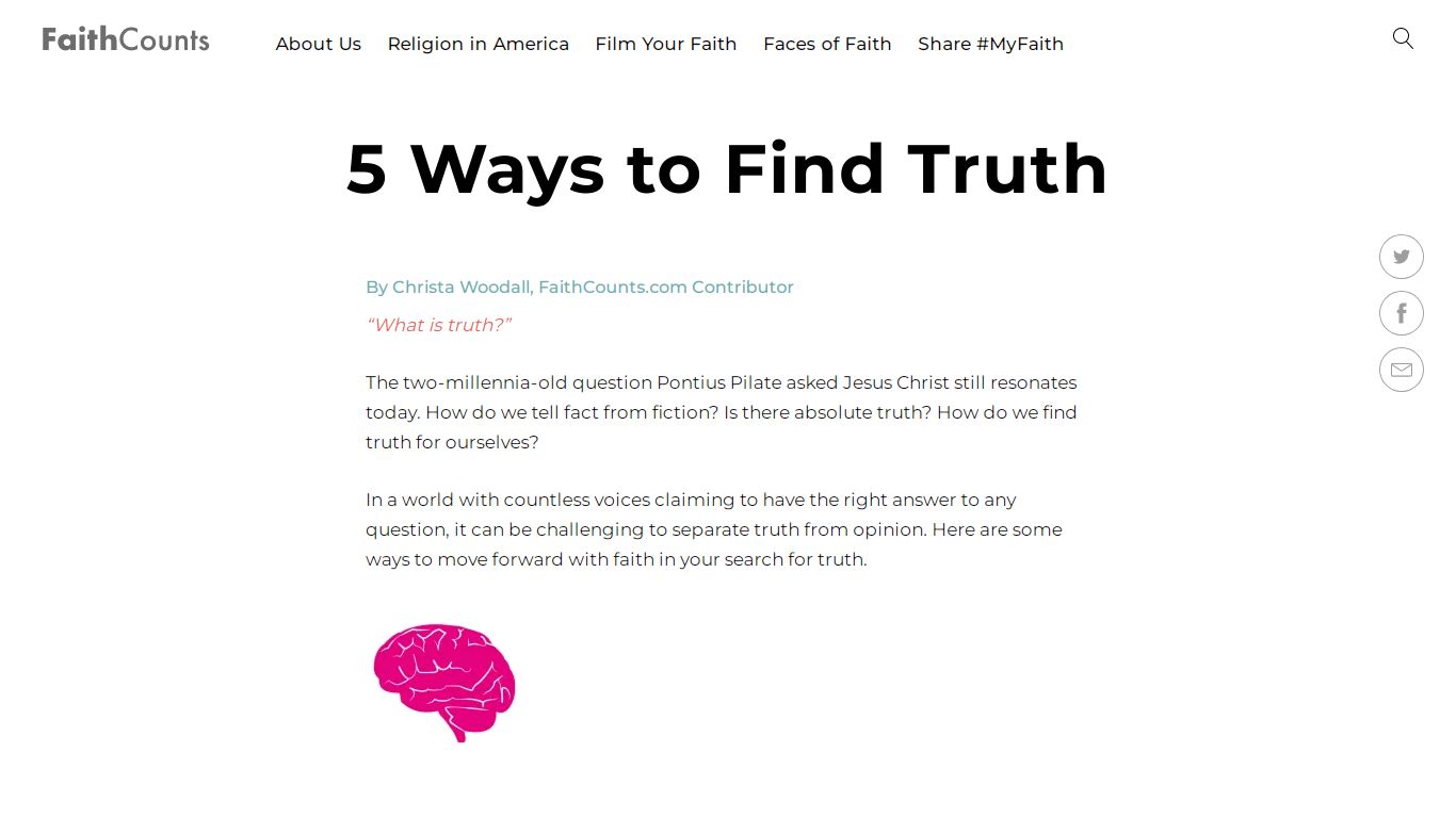 » 5 Ways to Find Truth - Faith Counts